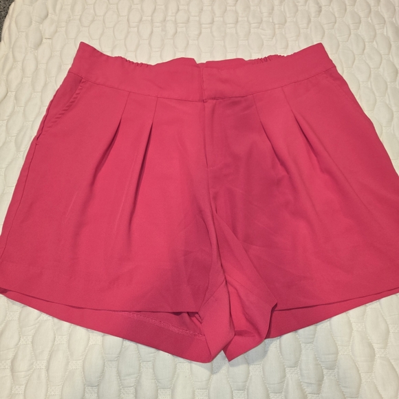 torrid Pants - TORRID Women's Plus Size Shorts Solid Hot Pink Buckle Pleated Size 20